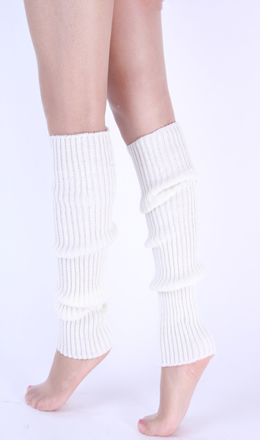 Warm Autumn Winter Knit Socks Yoga Leggings Classic Pure Color Stripes Foot Boots